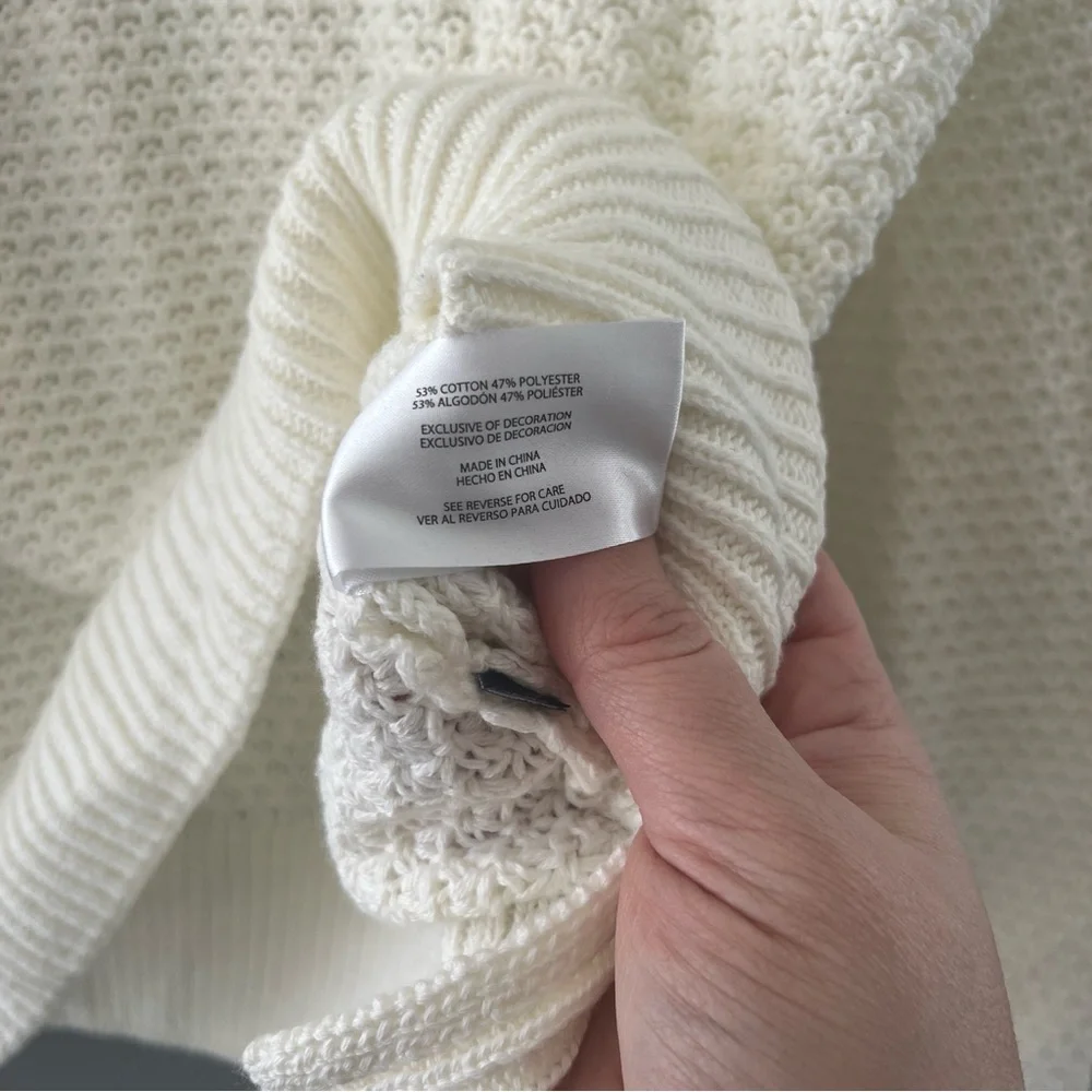 GAP Women's Cream Sweater Open Knit Neutral Classic Size Medium M